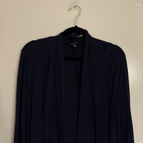 Lane Bryant Women SZ 14/16 Navy Blue Open Front Lightweight Cardigan Top - Picture 4 of 9